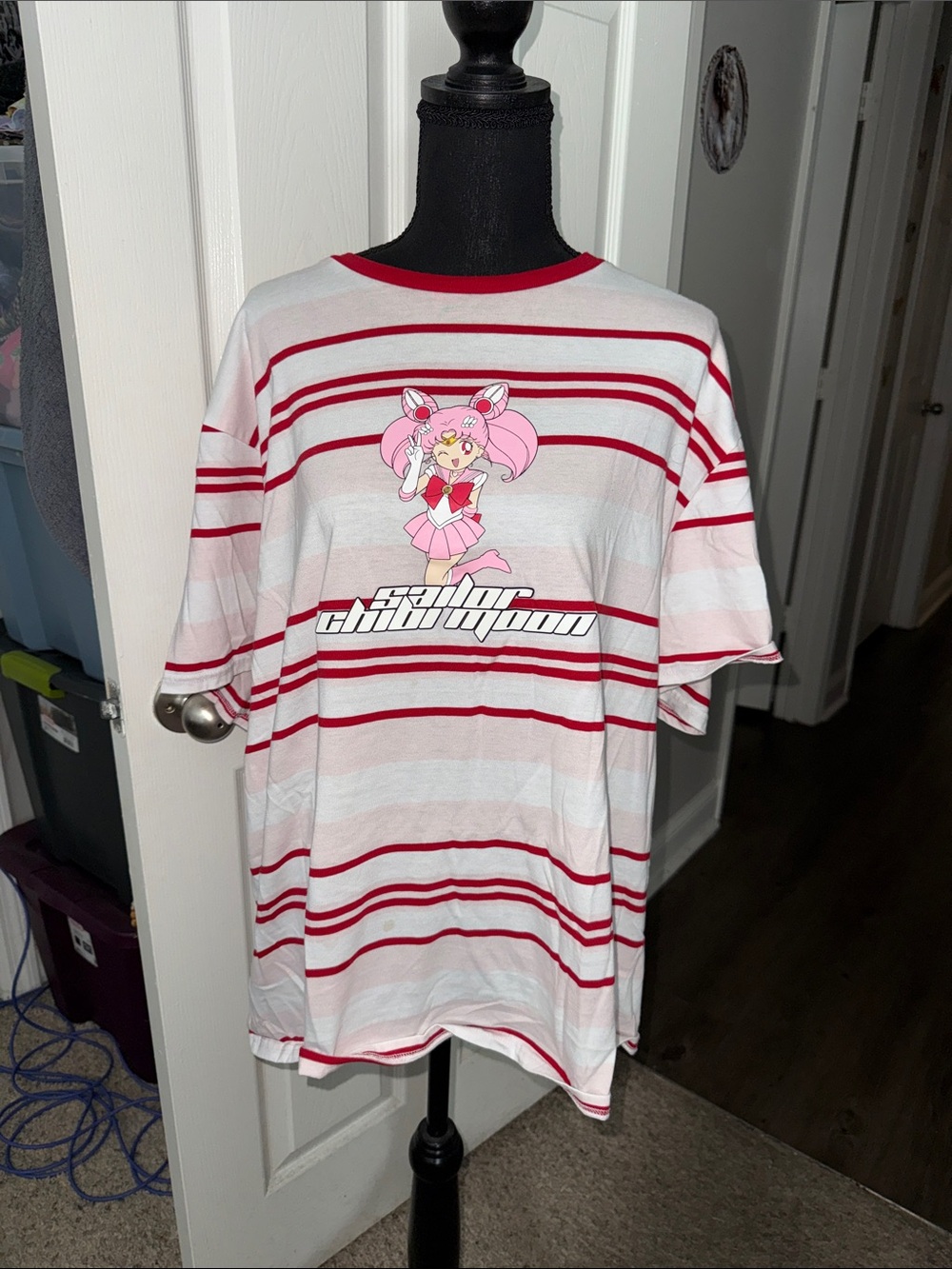 🖤BOXLUNCH SAILOR CHIBI MOON STRIPED SOFT TOP SIZE 3X🖤
